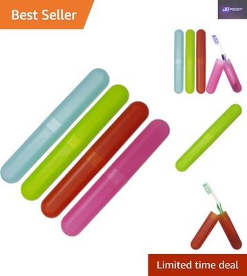 Robuste Kunststoff Zahnbürstenetui - 4 Farben für Reise & Hygiene Komfort