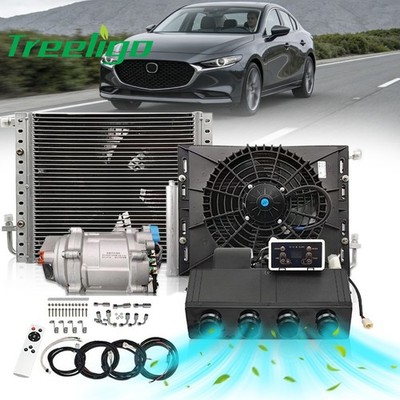Treeligo 12V Remote Panel Electric Cooling Underdash Air Conditioner Kits