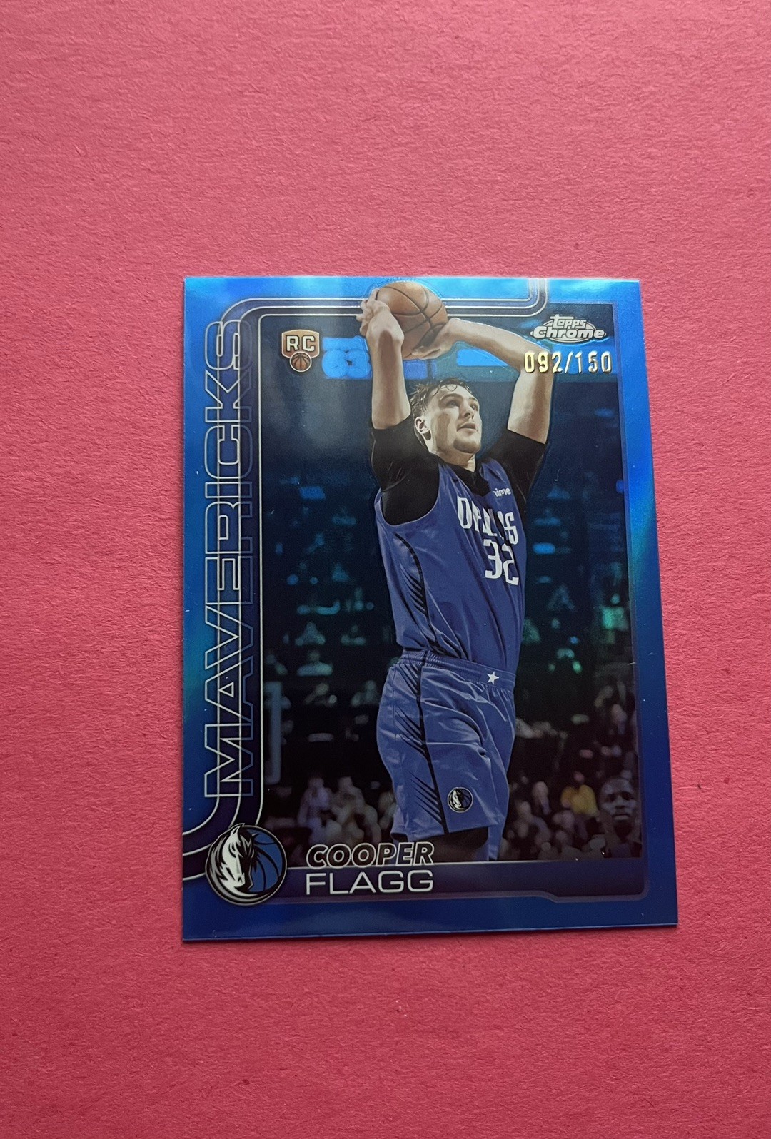 2025-26 Topps Chrome Blue Refractor #251 Cooper Flagg Mavericks RC Rookie /150