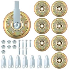 8 PCS 3 Inch Heavy Duty Garage Door Pulley Kit 3/8 Inch Track Sheave Forks