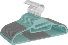 Plastic Hangers 50 Pack with Non-Slip Design,0.2 Inches Thick, 360 Swivel