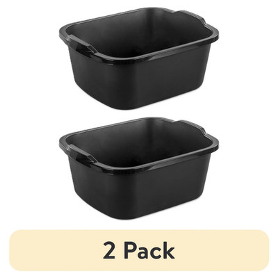 Dishpan Basin Dish Plastic Wash Food Kitchen Storage Box 18 Qt Black Tub Laundry