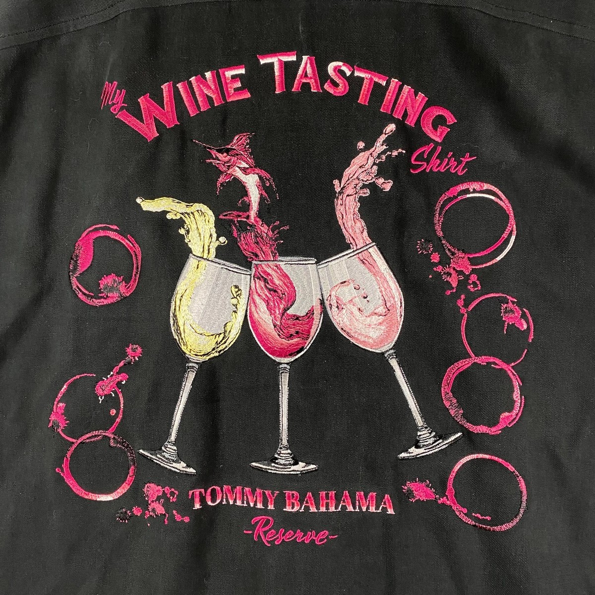 Tommy Bahama Reserve Large Mens Silk Shirt Embroidered The Wine Tasting View 2