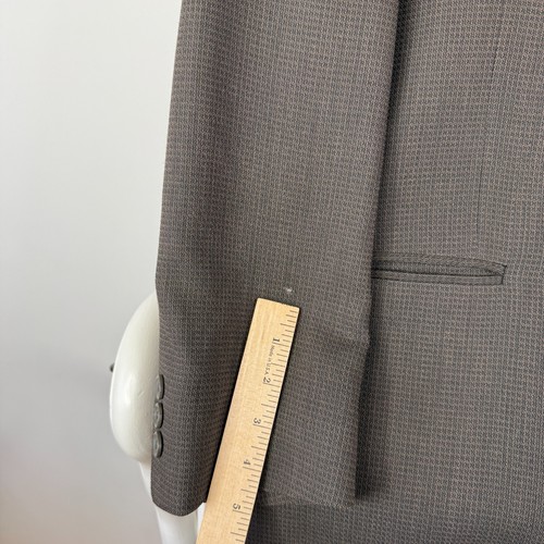 VINTAGE Harris & Hobbs Suit Mens 40R Brown 3/2 Roll Relaxed Fit 90s Wool Canvas - Picture 9 of 23