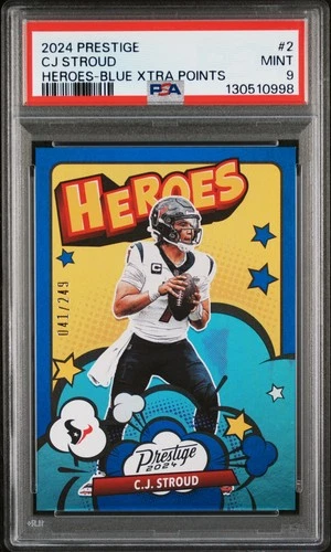 2024 PANINI PRESTIGE HEROES BLUE XTRA POINTS #2 CJ STROUD 41/249 PSA 9