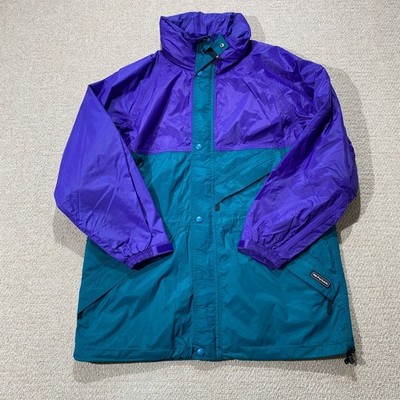 VINTAGE Helly Hansen Jacke Herren Large lila grün Festival Anorak HellyTech