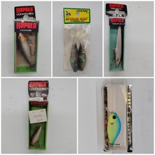 Lot of 5 Fishing Lures Rapala F9 CD7S CD3S Creme Spoiler Shad Bass Pro Crank