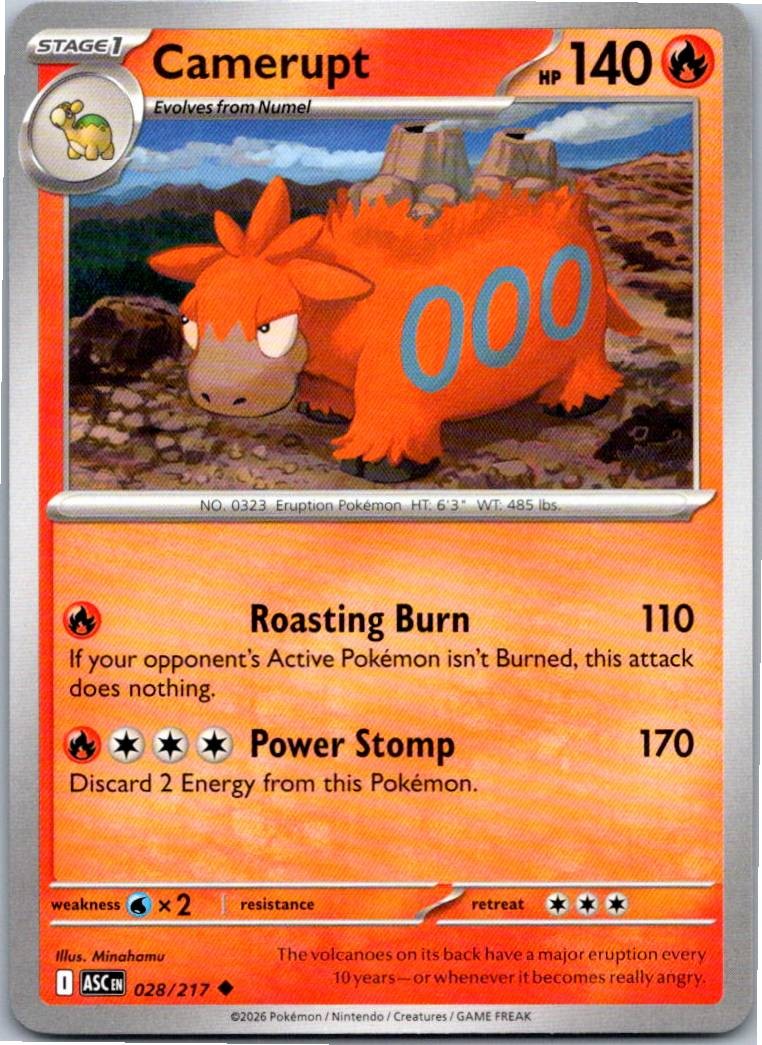 Camerupt Uncommon 028/217 Normal ME: Ascended Heroes NM
