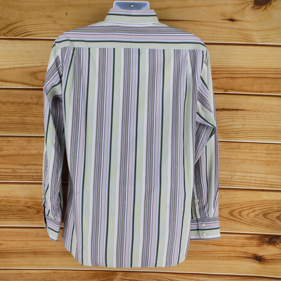 Gap 正装衬衫男式 M 码多色条纹 100% 棉修身展领 — 第 2/4 张图片