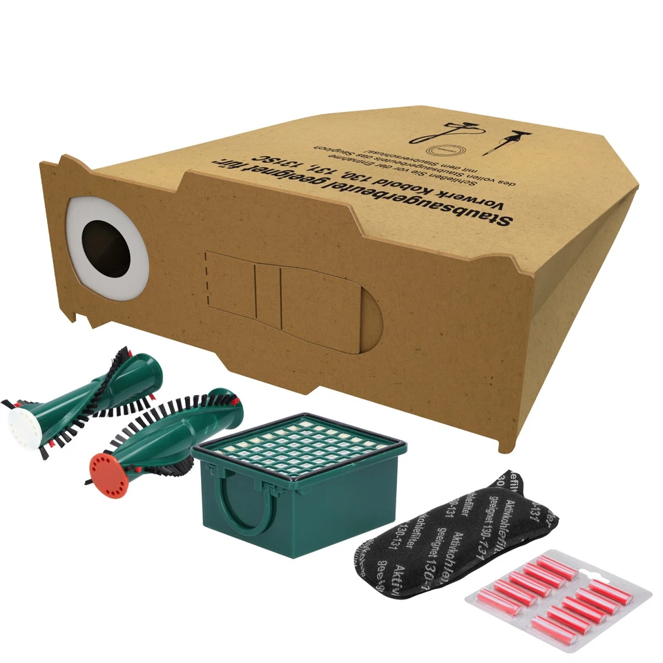 MCFILTER 10 Staubbeutel Filter Bürsten Duft geeigent für Vorwerk Kobold VK 130 131 EB350