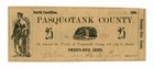1861 25c Pasquotank County - Elizabeth City, NORTH CAROLINA Note — photo 1