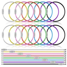 32 Pack Wire Keychain Cable, Cable Stainless Steel Key Ring, Luggage Tags Loops.