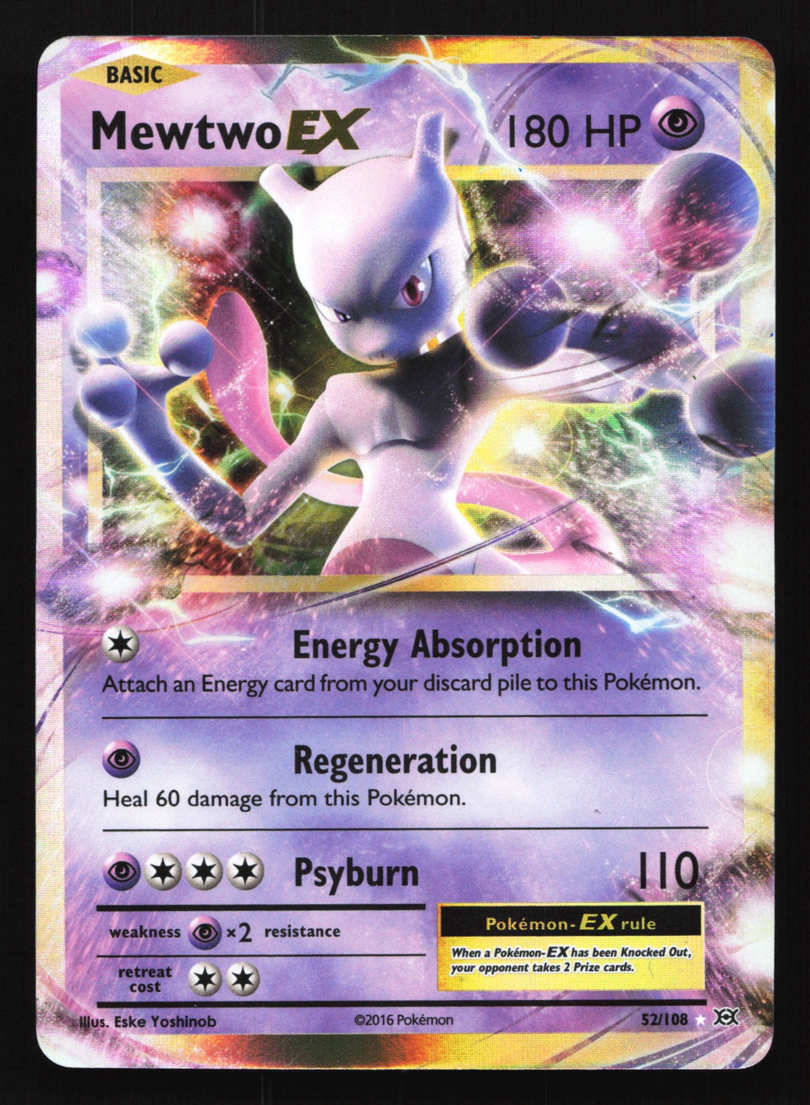 Mewtwo EX 52/108 XY - Evolutions Ultra Rare Pokemon Card