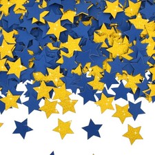 300 PCS Blue Gold Glitter Stars Paper Confetti for Birthday Wedding Table