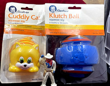 Vintage Gerber Infant Toys  1987  Cuddly Cat  Klutch Ball  NOS