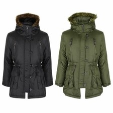Kids Girls Padded Parka Jacket Kids Faux Fur Coat Wendy 1 New Age 7-13 Years