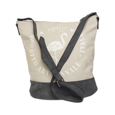Vintage, Umhängetasche, Damen, Beige/Schwarz, Print, 30, 18, 35 cm #VtO