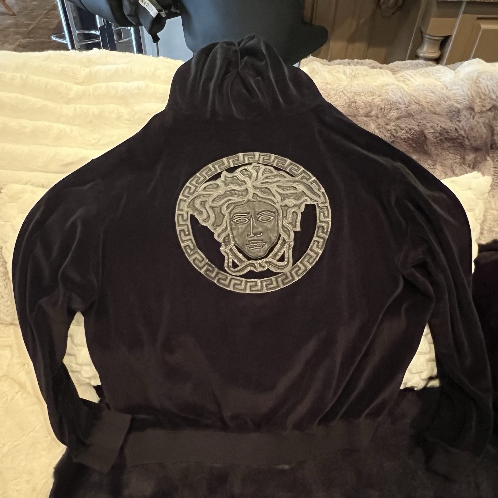 Versace Velour Lightweight Jacket Embroidered Med… - image 2