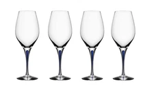 NEW ORREFORS CRYSTAL INTERMEZZO BLUE SET OF 4 GOBLETS #6257496 BRAND NIB F/SH