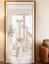 BFNN Cat Proof Screen Door, Extra Tall Mesh Gate, Fit 36'' x 82'' Door, D White