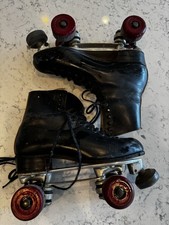 Riedell Roller Skates Size 7.5 Candadian 8 Reds Wheels Sure-grip Plates