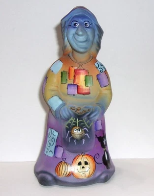Fenton Glass Patty Patch Halloween Cat Witch Figurine Ltd Ed #23/42 Kim Barley - Image 1 of 4