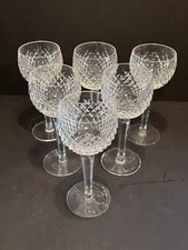 Waterford Crystal Alana Wine Hock Goblets Glasses Set of 6 Ireland