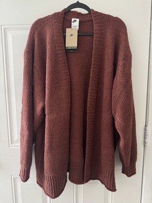 Nike Oversized Phoenix Cozy Knit Bouclé Women's L Cardigan Red