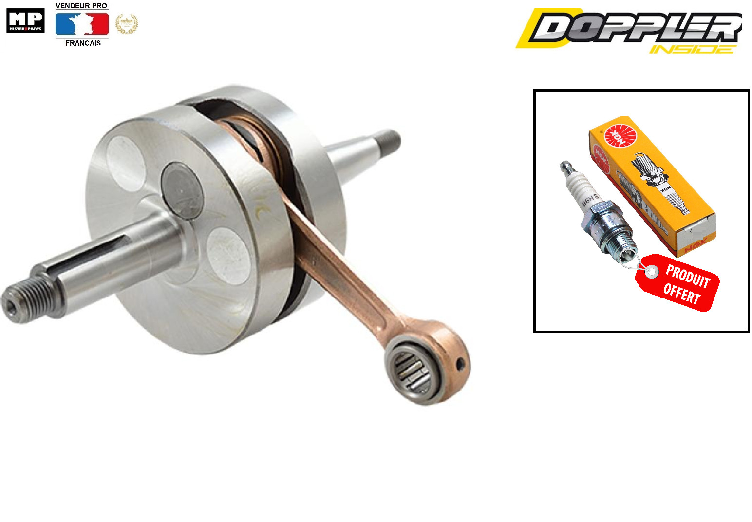 Vilebrequin Doppler ER1 AM6 pour restaurer le bas moteur des motos DT 50
