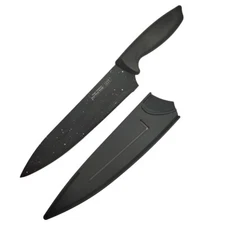 Home Hero 8-Inch Black Granite Chef Knife High Carbon Stainless Steel W/ Sheath