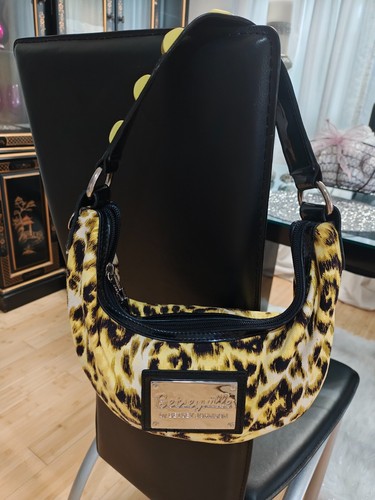 Vtg Betsey Johnson Betseyville Leopard cheetah animal print hobo bag purse - Picture 4 of 9