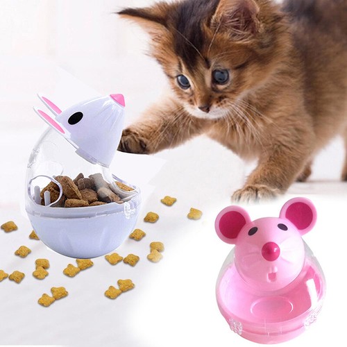 Cat Food Leak Toys Pet Cats Feeder Mice Mouse Shape Food Rolling