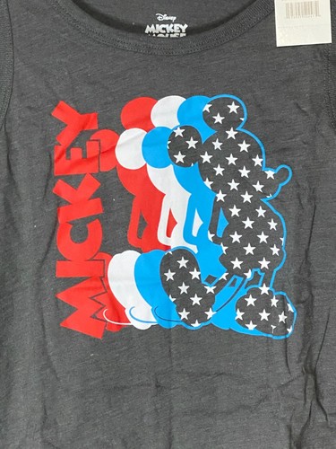 Disney Mickey Mouse Tank Top Sz Medium Sleeveless Boys STARS Red, White & Blue - Picture 3 of 4