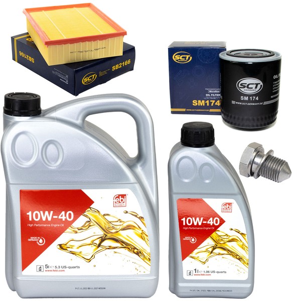 MotoröL Filter Set 10W-40 6 Liter + ÖLablassschraube FüR Audi A4 2.8 8E2 8E5-image