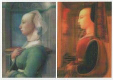 2 Fra Filippo Lippi 3-D Lenticular Postcards New
