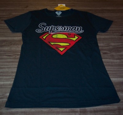 VINTAGE STYLE WOMEN'S TEEN DC COMICS SUPERMAN T-shirt MEDIUM NEW w/ TAG 