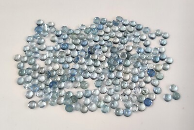 Natürlicher Aquamarin runder 3 mm Cabochon Edelstein für Schmuckherstellung 2...