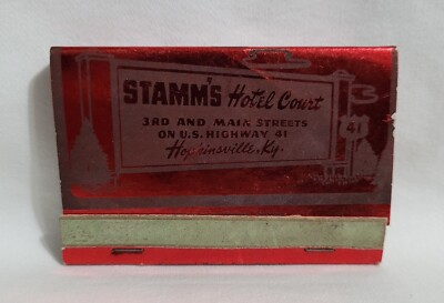 Vintage Stamm's Hotel Court Matchbook Hopkinsville Kentucky Advertising Matches