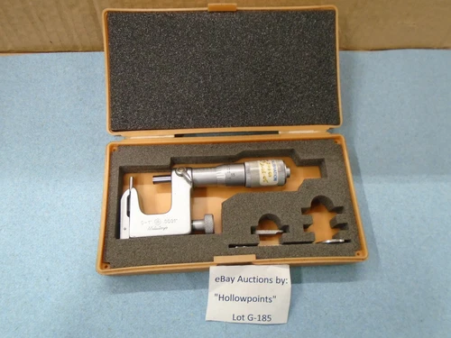 Mitutoyo 117-107 Micrometer w/  2 Anvils 0-1" .0001" Res. Friction Thimble G185