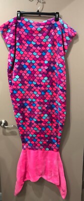Justice Mermaid Tail Blanket Pink Purple Teal Blue Fish Scales - Girls One Size