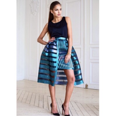 Midi Skirt Butterfly Haute Couture Organz Luxury Fancy Evening Dress 34 XS