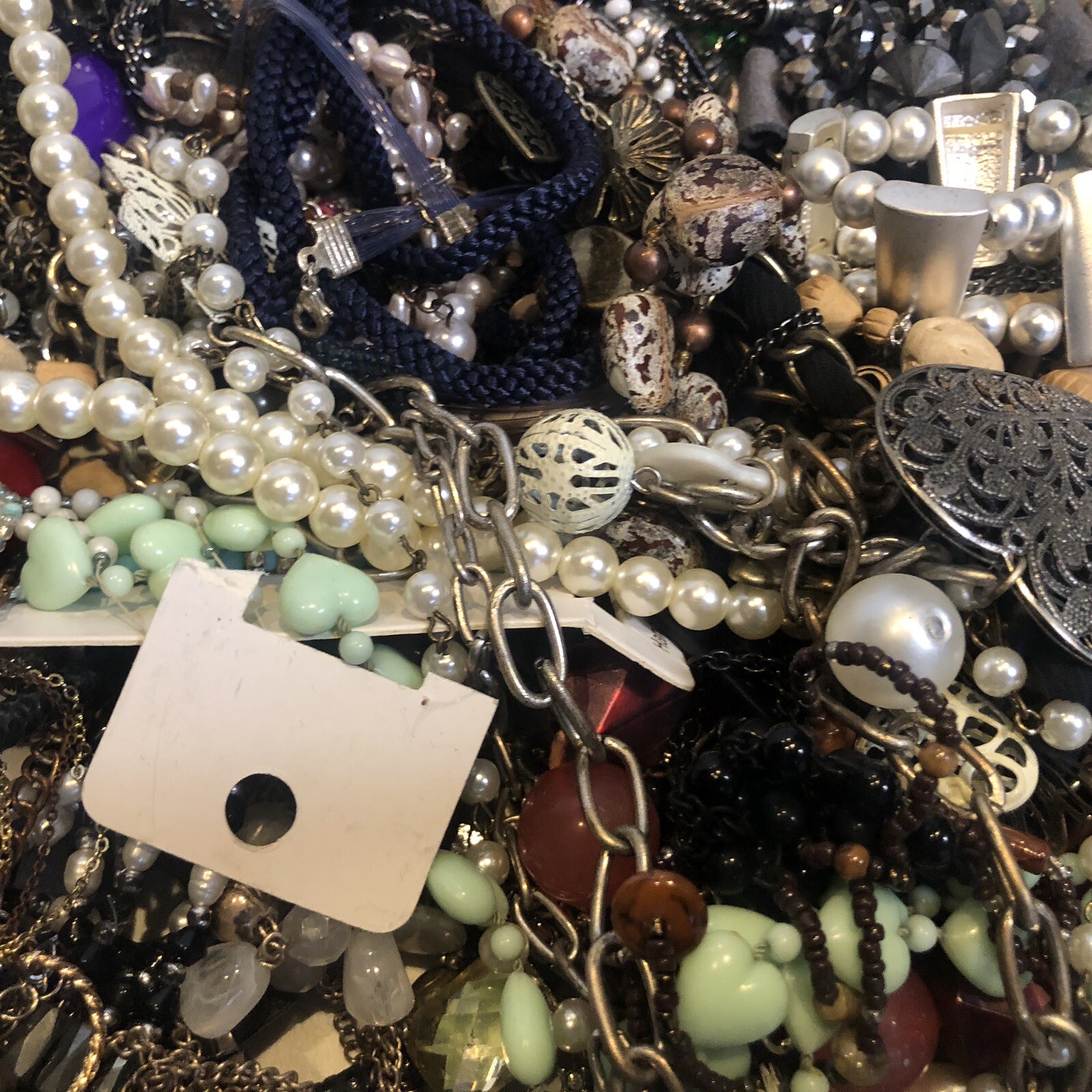 1.9KG Job Lot Mixed Broken Costume Jewellery, For Crafts Harvest