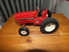 3 DIFFERENT VINTAGE METAL TRACTORS AND A WAGON ALL USED WORN CONDITION