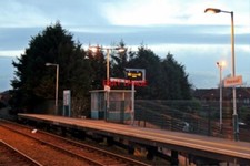 PHOTO PLATFORM FURNITURE HESWALL RAILWAY STATION THE SOUTHERN END OF THE BIDSTO