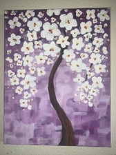 Abstract Bursting Flower Tree Painting On Canvas