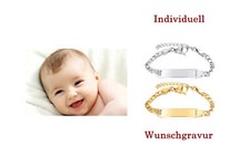 Kinder Baby Armband mit Gravur nach Wunschname, Taufe Geburtsname Edelstahl