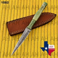 CUSTOM HANDMADE FORGED DAMASCUS STEEL THROWING BOOT KNIFE DAGGER HUNTING ah 1582