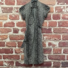 Express Design Studio Wrap Dress Womens Size 0 Black White Abstract Short Sleeve