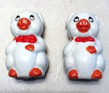 Set of Ceramic Pigs Wearing Red Bow Ties Salt Pepper Shakers