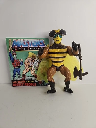 Vintage Complete Buzz Off 1983 He-man MOTU w/Accessories & Comic